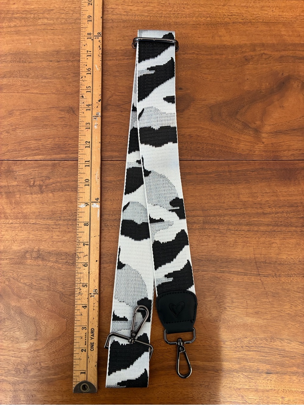 New! Black and White Abstract Pattern Crossbody Strap